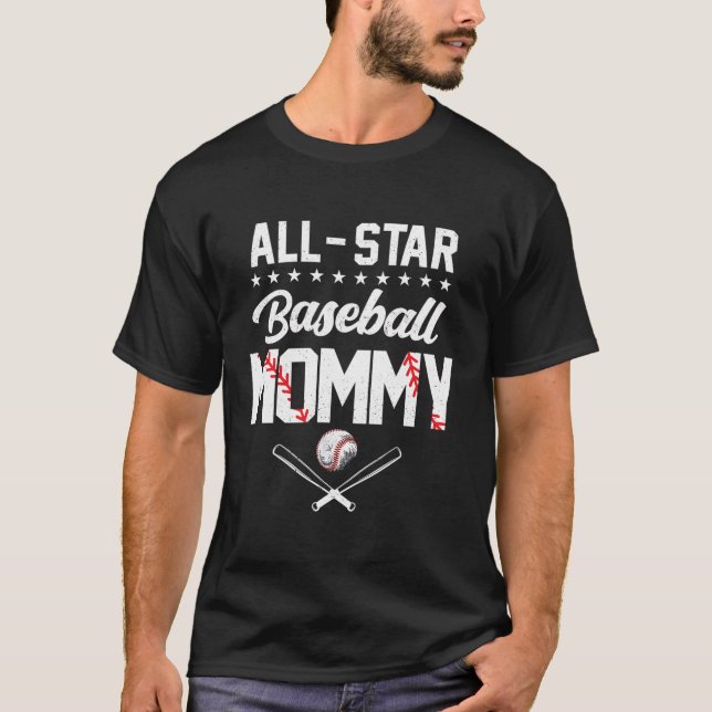 Mommy Of The Birthday Boy Shirt All Star Baseball  (Front)