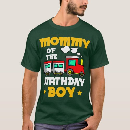Mommy Of The Birthday Boy Train Railway Bday Celeb T_Shirt