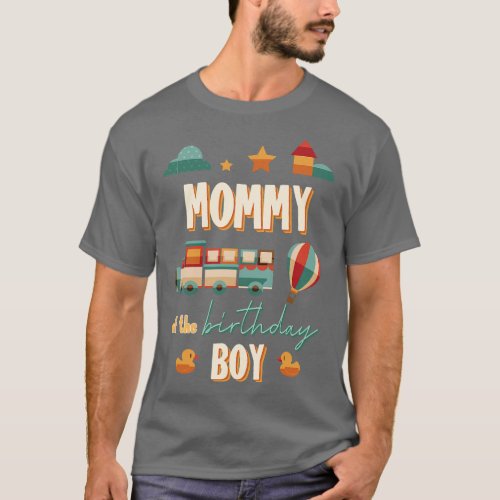 Mommy Of The Birthday Boy Train Theme Matching Fam T_Shirt