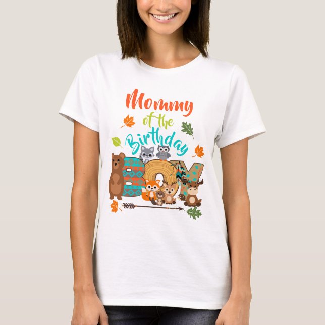 Mommy of the Birthday Boy Woodland Arrow T-Shirt (Front)