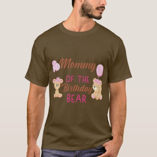 Mommy of The Birthday for Girl Bear 1st Birthday P T_Shirt