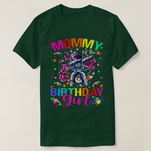 Mommy Of The Birthday Girl Astronaut Boy Space The T-Shirt (Design Front)