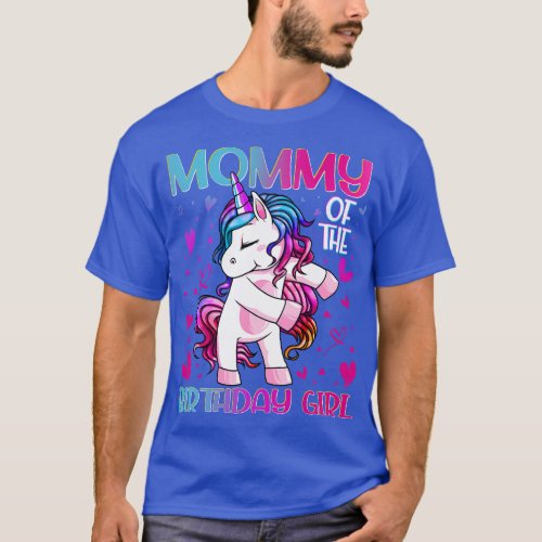 Mommy of the Birthday Girl Flossing Unicorn Mom Mo T_Shirt