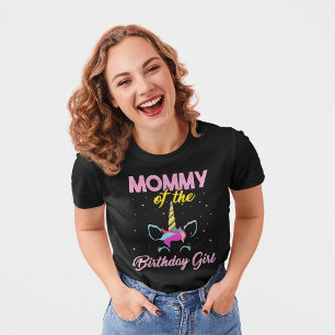 Mommy of the Birthday Girl Unicorn Mom Tri-Blend Shirt
