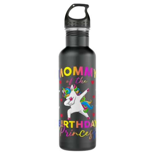 Mommy of the Birthday Princess Dabbing Unicorn Mot Stainless Steel Water Bottle