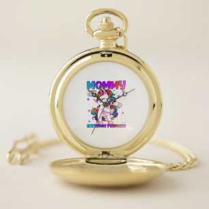Mommy of the Birthday Princess Girl Flossing Unico Pocket Watch