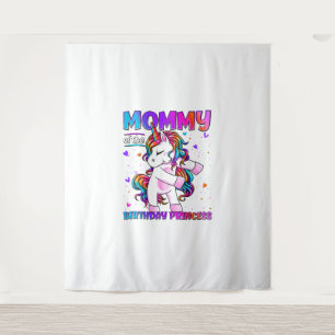 Mommy of the Birthday Princess Girl Flossing Unico Tapestry