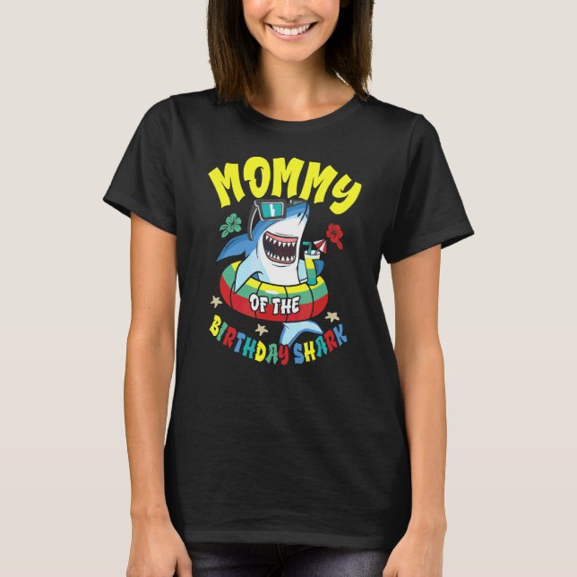Mommy Of The Birthday Shark Matching Family T-Shirt (Front)