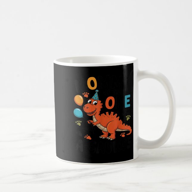 Mommy Of The One-a-saurus 2nd Birthday Dinosaur Pa Coffee Mug (Right)