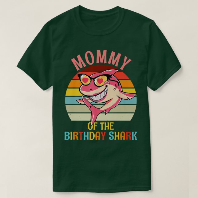 Mommy of the Shark Birthday Mom Matching Family T-Shirt (Design Front)