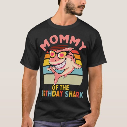 Mommy of the Shark Birthday Mom Matching Family  v T_Shirt
