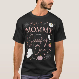 Mommy Of The Spooky One Girl First Birthday Pink H T-Shirt