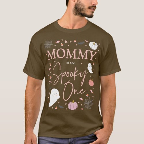 Mommy of the Spooky One Girl First Birthday Pink H T_Shirt