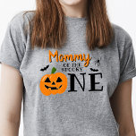 Mommy Of The Spooky One Halloween 1st Birthday T-Shirt<br><div class="desc">Celebrate in style with this trendy 1st birthday party t-shirt. The design is easy to personalize with your own wording and your party guests will be thrilled to see you wear this t-shirt to celebrate your little ones 1st birthday. Matching party items can be found in the collection.</div>