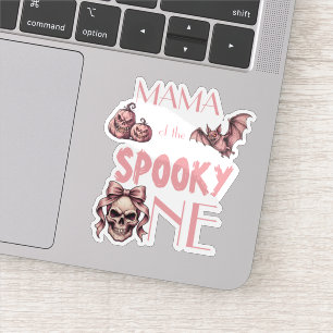 Mommy of the Spooky One Pinkoween Skull & Bat Sticker