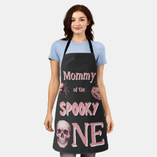 Mommy of the Spooky One Pinkoween Vintage Skull Apron
