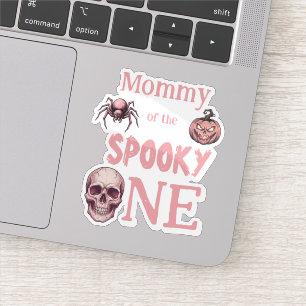 Mommy of the Spooky One Pinkoween Vintage Skull Sticker