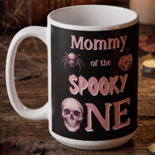 Mommy of the Spooky One Vintage Pink Skull Coffee Mug