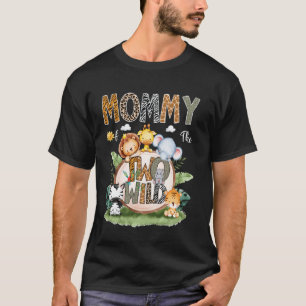 Mommy Of The Two Wild 2Nd Birthday Safari Animal L T-Shirt