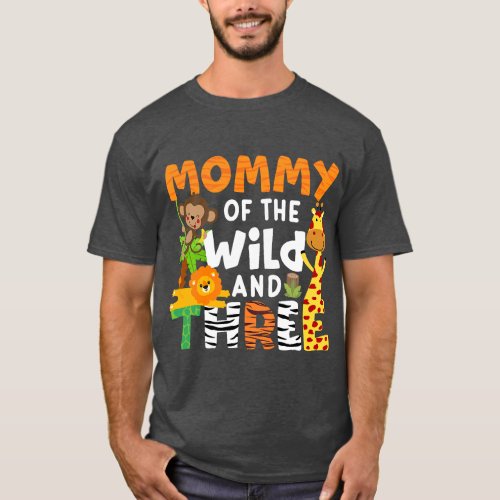 Mommy Of The Wild and Three Zoo Birthday Party Saf T_Shirt