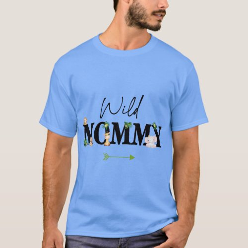 Mommy of The Wild One Zoo Birthday Safari Jungle A T_Shirt