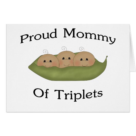Mommy Of Triplets Cards (Front Horizontal)
