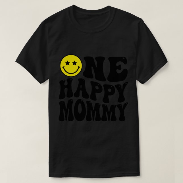 Mommy One Happy Dude Dada 1st Birthday Family Matc T-Shirt (Design Front)
