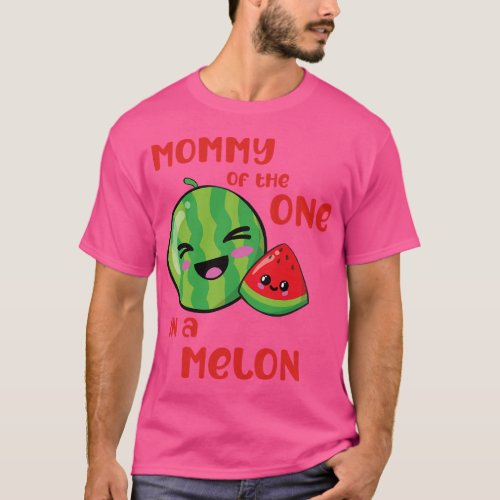 Mommy One in a Melon Birthday Watermelon Theme Boy T_Shirt