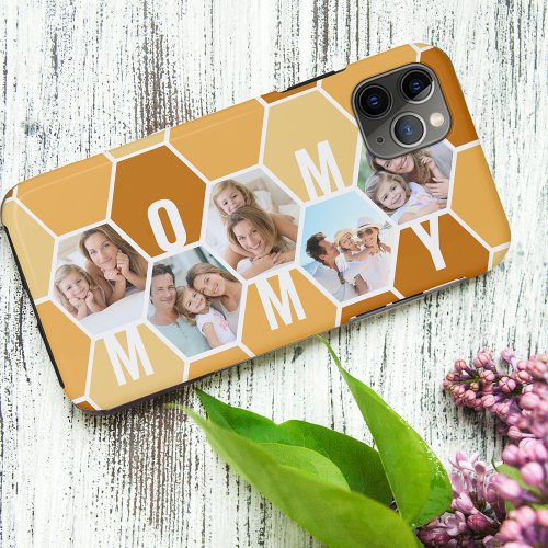 Mommy or 5 Letter Name Honeycomb Photo Collage iPhone 11 Pro Max Case