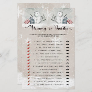 Mommy or daddy baby shower baby game