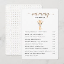 Mommy or Daddy - Baby Shower Game Enclosure Card