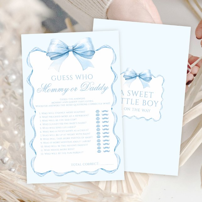 Mommy or Daddy blue ribbon baby boy shower games (Creator Uploaded)