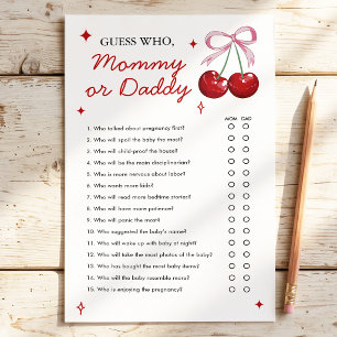 Mommy or Daddy Cherry on Top Baby Shower Game
