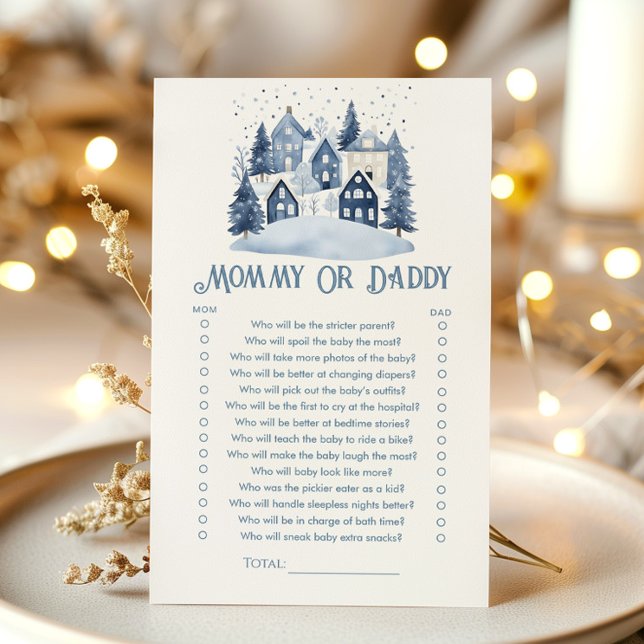Mommy Or Daddy Chrismtas Village Baby Shower game (Creator Uploaded)
