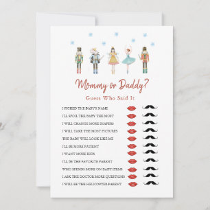Mommy or Daddy Christmas Girl Baby Shower Game Invitation