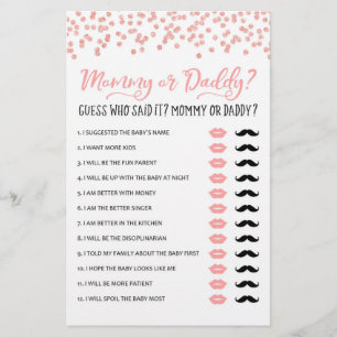 Mommy or Daddy Game Baby Shower Party game