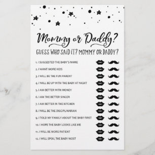 Mommy or Daddy Game Baby Shower Party game