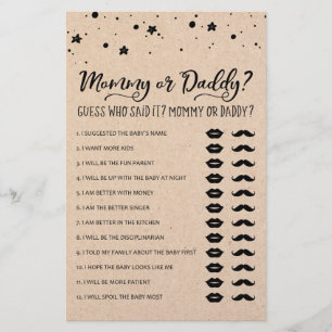 Mommy or Daddy Game Baby Shower Party game