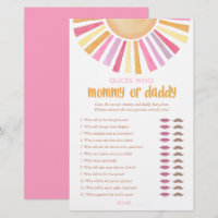 Mommy or Daddy game guess who sunshine girl boho