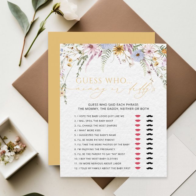 Mommy or Daddy Girl Wildflower Baby Shower Game (Creator Uploaded)
