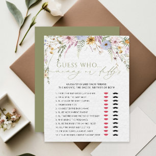 Mommy or Daddy Girl Wildflower Baby Shower Game