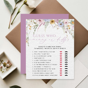 Mommy or Daddy Girl Wildflower Baby Shower Game