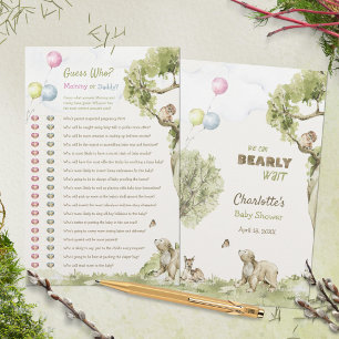 Mommy or Daddy Guess Who Baby Shower Game Woodland