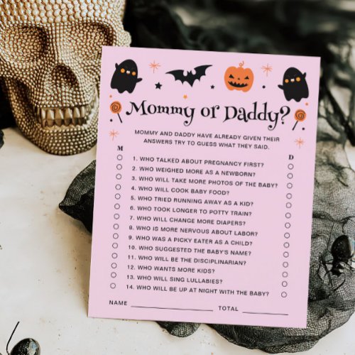 Mommy Or Daddy Halloween Witchy Baby Shower Game