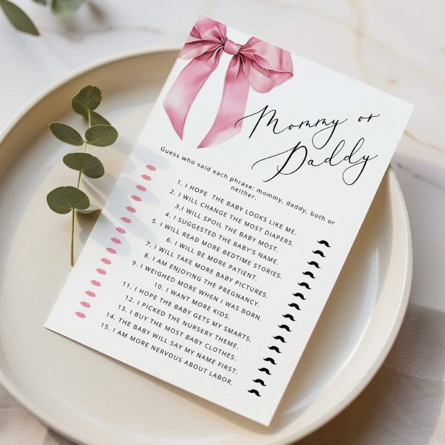  Mommy or Daddy Pink Bow Guess Who game (Creator Uploaded)