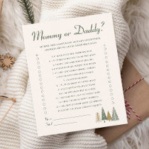 Mommy or Daddy Winter Baby Shower Game