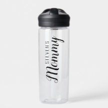 Mommy Personalized Black Water Bottle