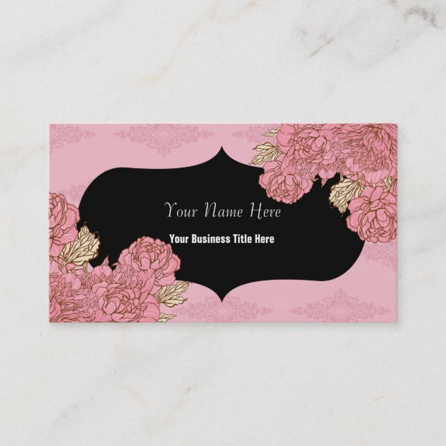 Mommy Pink Roses Business Card (Front)