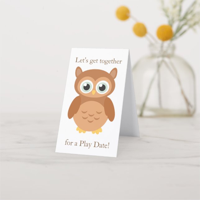 Mommy Play date owl calling Appointment Card (Front)