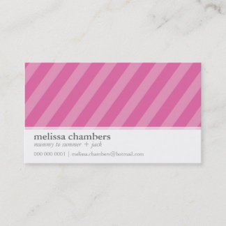 MOMMY PLAYDATE CONTACT simple stripe Calling Card